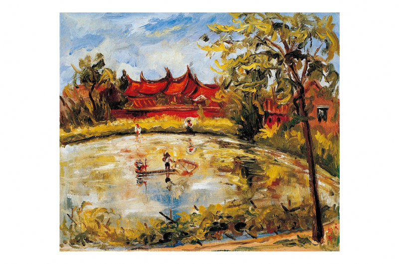 CHEN Cheng-po_Taiwan Farming Households_1932_Oil on canvas_45.5 x 52.5 cm. Image credit Liang Gallery