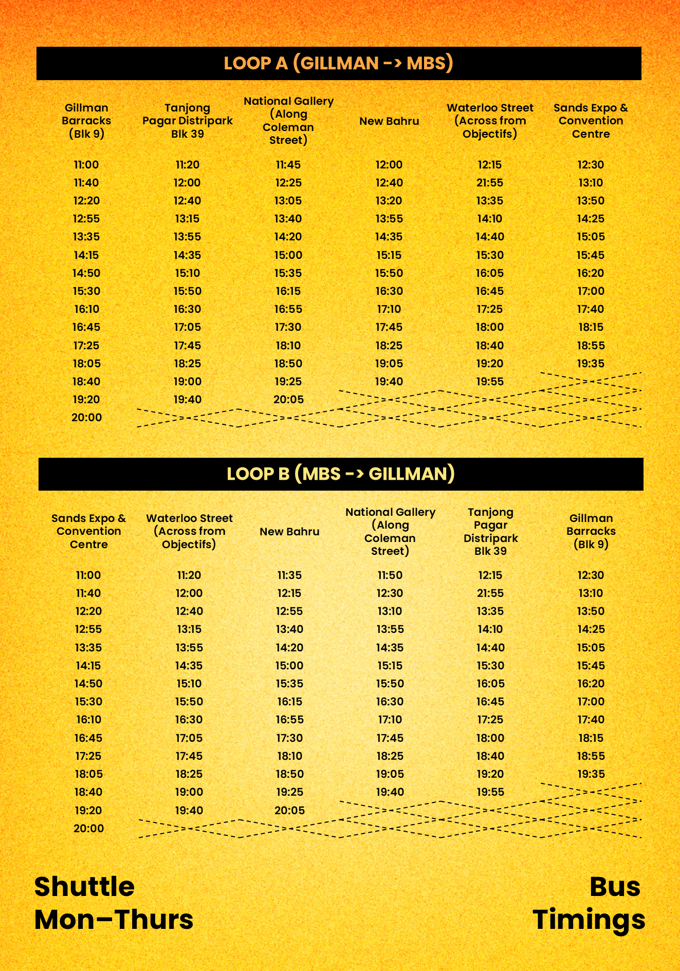 SAW 2026 Shuttle Bus, Monday to Thursday