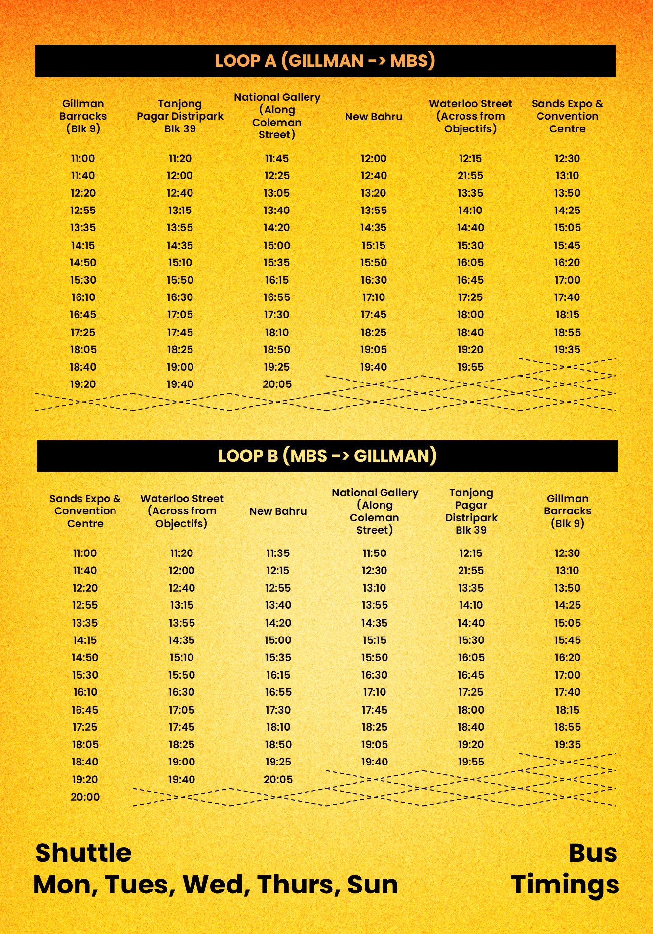 SAW 2026 Shuttle Bus, Monday to Thursday